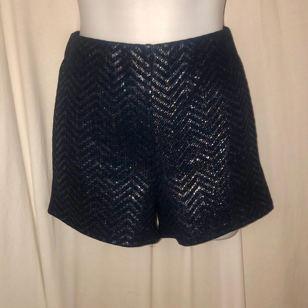 High Waisted Elastic Sparkle Shorts